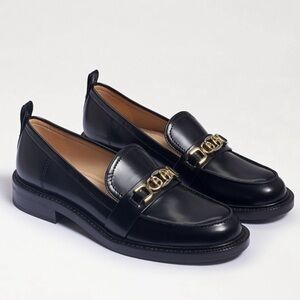 Sam Edelman Black Flats with Gold Detailing